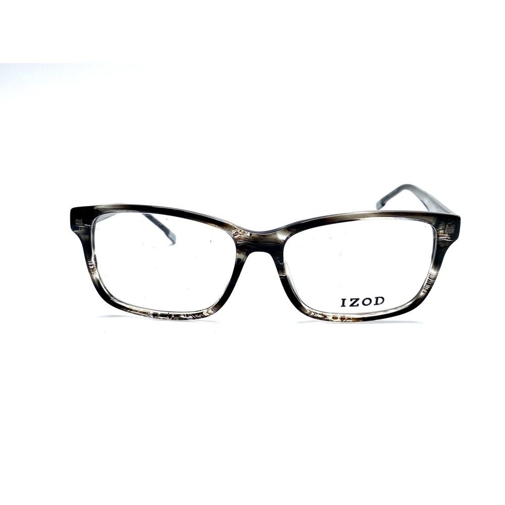 New IZOD Rectangular Glasses IZ 2096 Black Horn 58 16 145